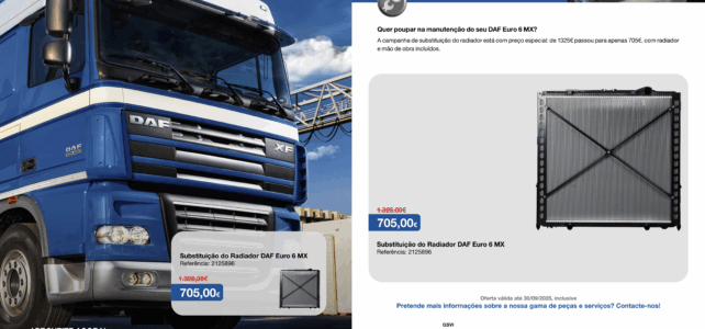 Substituição do Radiador DAF Euro 6 MX
